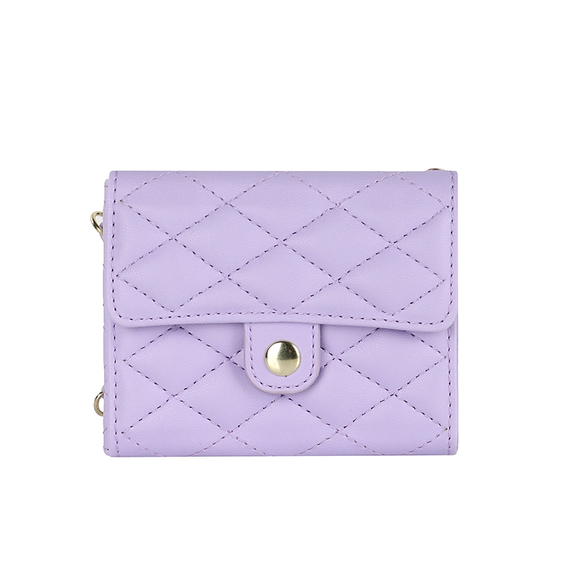 Ea319 Z Flip 4 funda cosmética plegable Soporte de tarjeta PU Morado Blanco Verde funda de teléfono con correa cartera de cuerpo cruzado Estuches de cuero