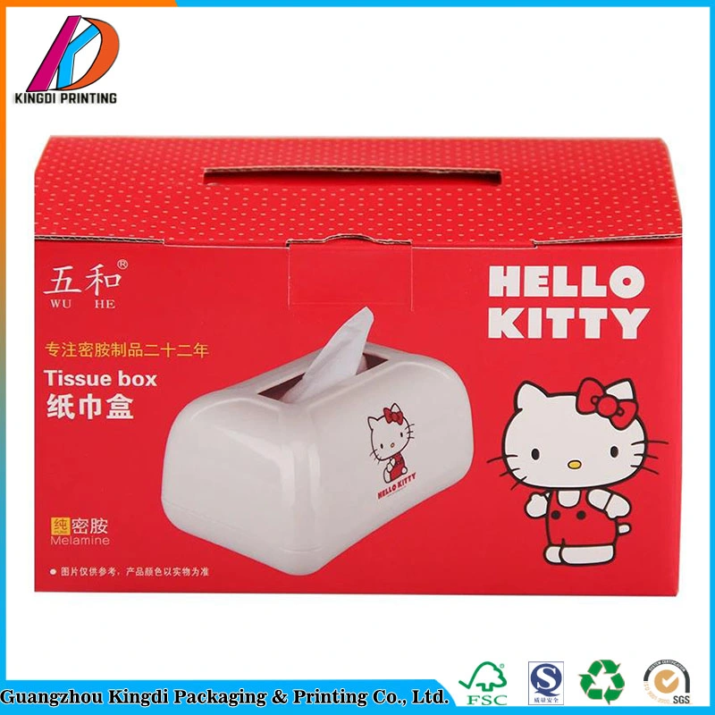 Custom Printed Square Corrugated Tissue Paper Box