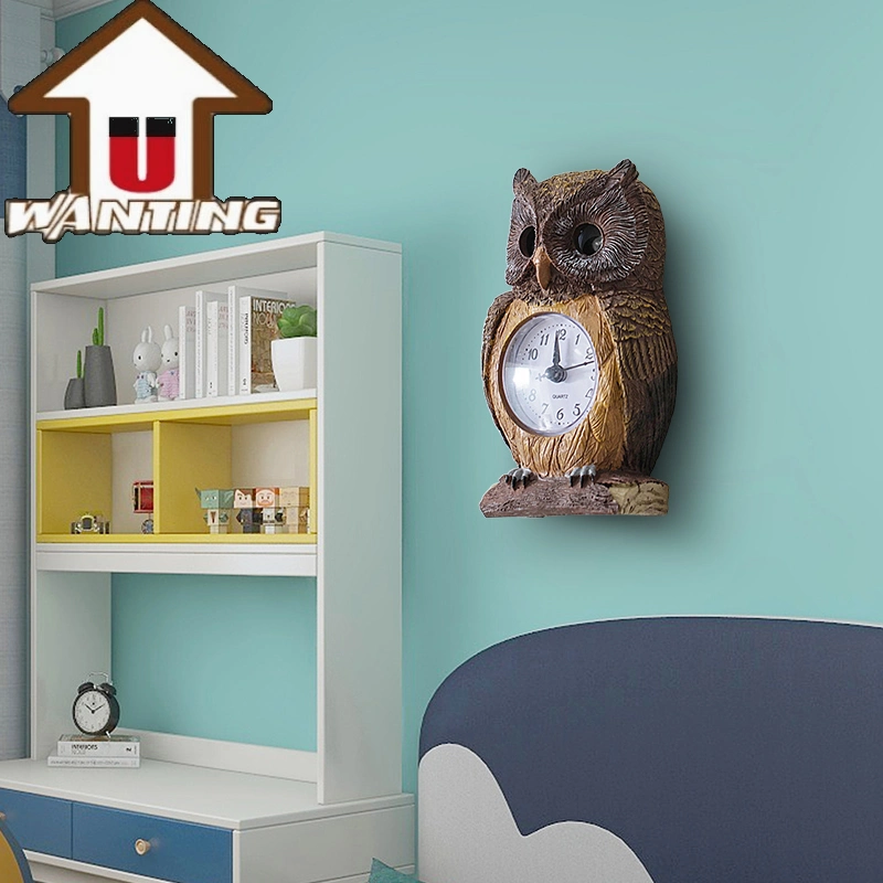 Animal Clock Craft Model Rotatable Eyes Cartoon Style Living Room Creative Furniture