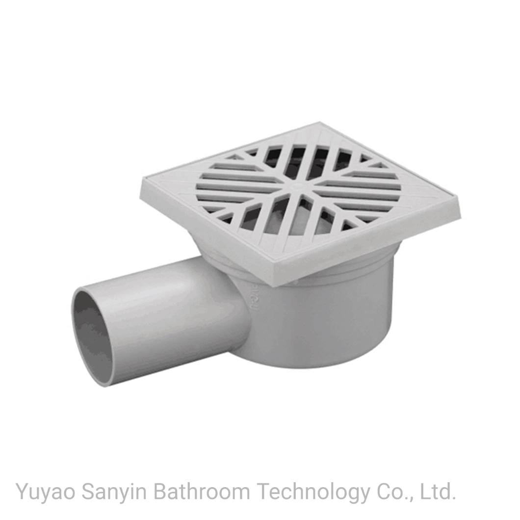 Sanitary Ware Bathroom Fitting Odor-Resistant Rectangle PVC Floor Drain