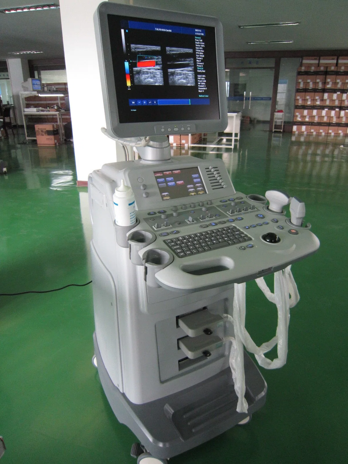 Ltub15 Factory Price Mobile Medical Color Ultrasound Trolley Color Doppler Ultrasound Scanner