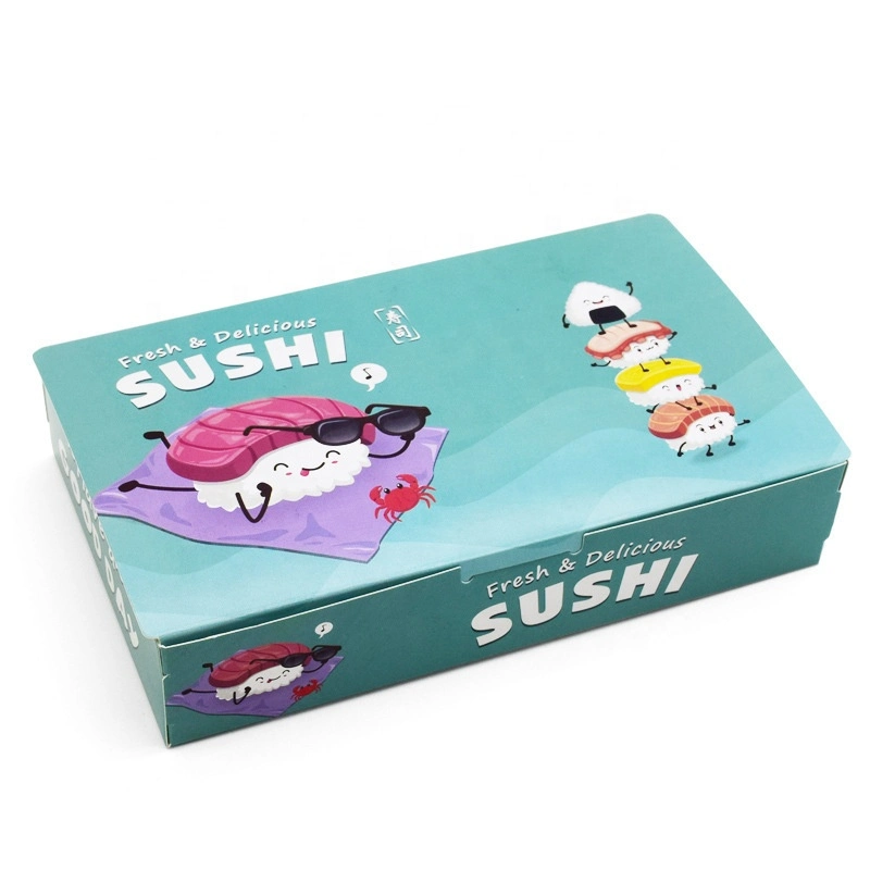 Embalagem de comida de almoço de papel Sushi, com design personalizado de alta qualidade Caixa de papel com logótipo