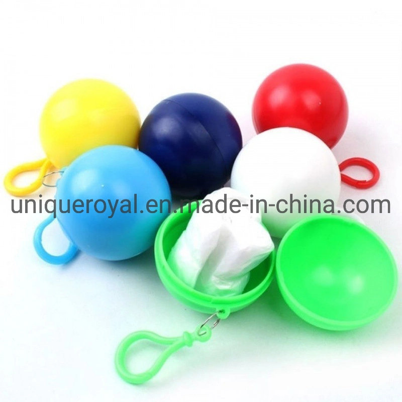 Disposable Raincoat Ball Keychain