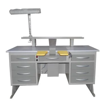 Mesa de banco de trabajo simple o doble de acero inoxidable para laboratorio dental
