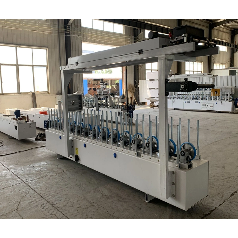 Bxw300c Factory Cold Glue Wooden Veneer Profile Wrapping Machine