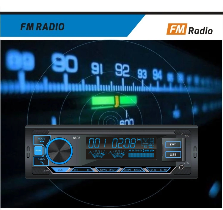 Estéreo para automóvel electrónica áudio de rádio FM, leitor de MP3 com USB Aux Porta SD