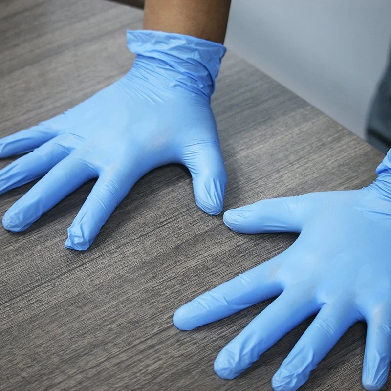 Latex Free Powder Free Waterproof Food Processing Disposable Synthetic Nitrile Vinyl Glove