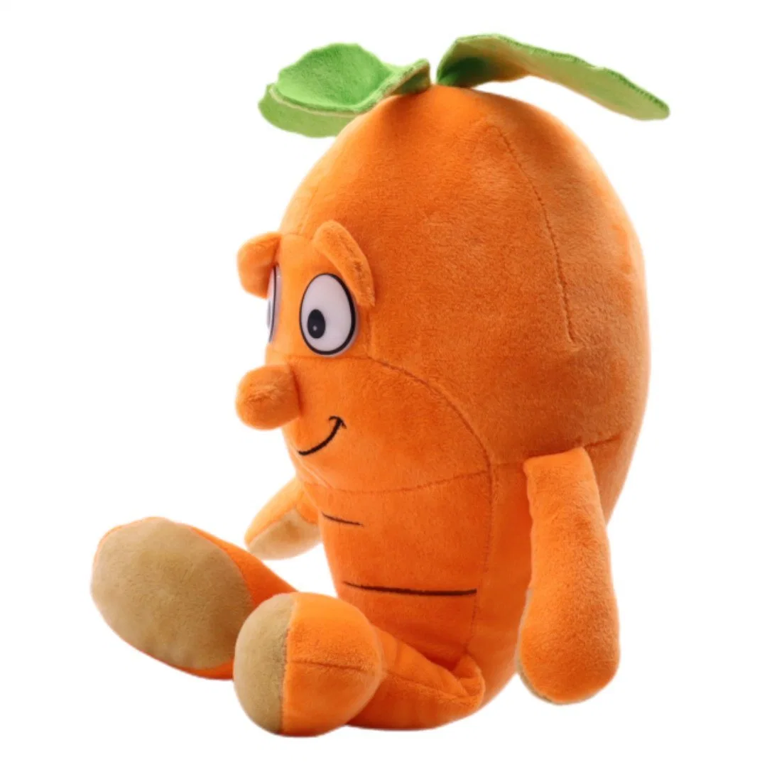 Vente en gros mignon poupée de légumes enfants peluche Carrot Toys Orange 35cm Peluche enfants jouet bébé cadeau radis assis Carota