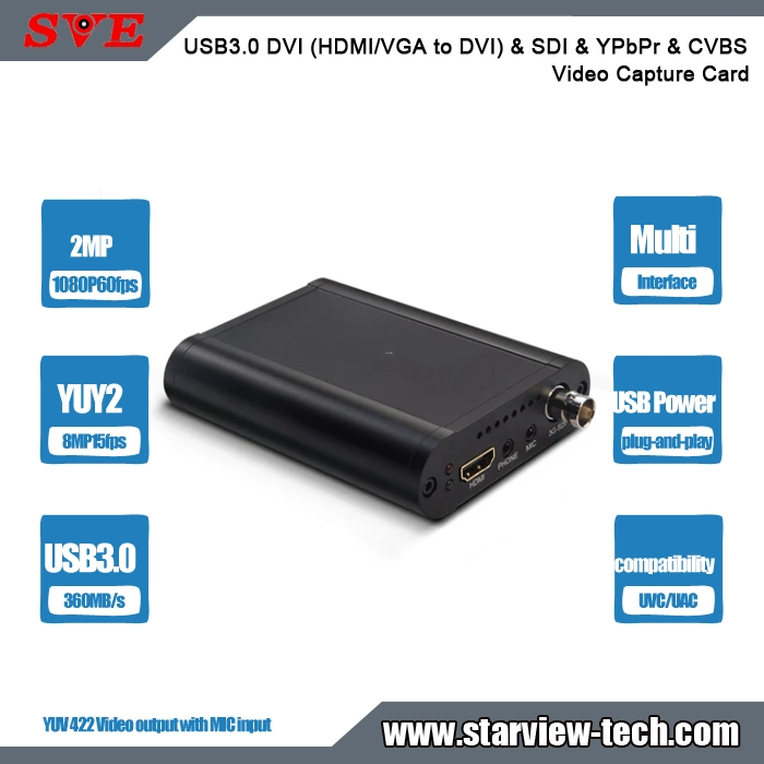 USB3.0 DVI (HDMI/VGA to DVI) & SDI & YPbPr & CVBS Video Capture Card