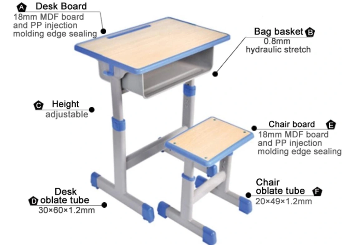 Wholesale/Supplier MDF School Desk and Chair Set