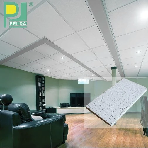 Fireproof Function Square Tile Mineral Fiber Ceiling ISO