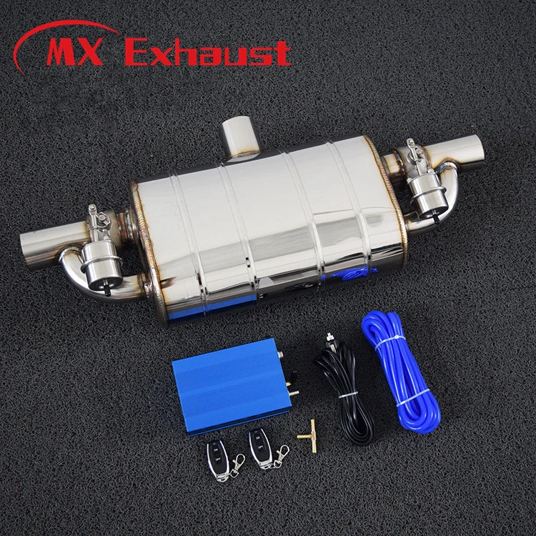 Car Universal Miirror Polished Stainless Steel Exhaust Muffler Valve One Cutout Valve Remote Control Variable Silencer