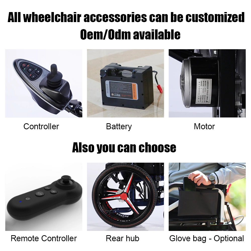 2022 Foldable Electric Wheelchair Airline Approved Portable Motorized Wheel Chair 600W Powerful Motors Lightweight Wheelchair