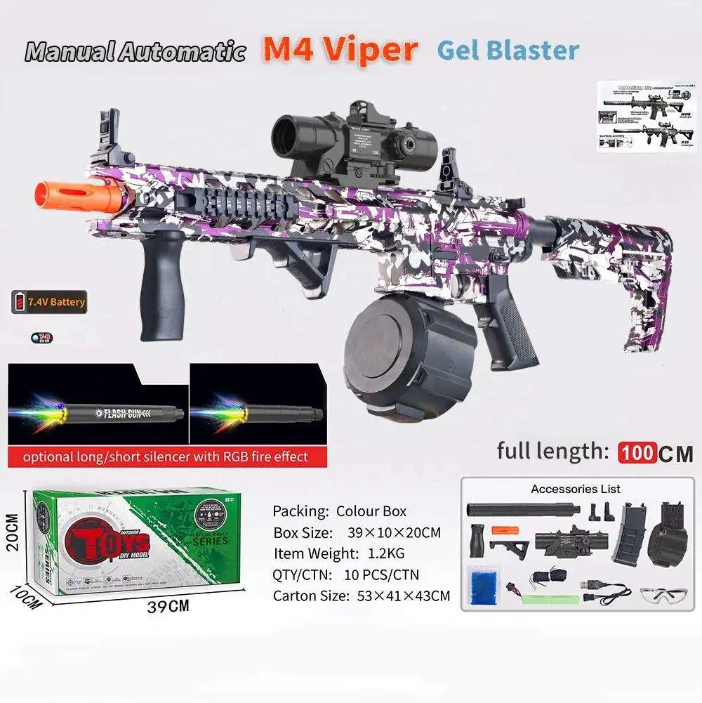 Новые модели M416 Viper Gel Ball Blaster Electric Manual Automatic Двухрежимные электрические игрушечные пистолеты Подарочные для детей готовы Доставка