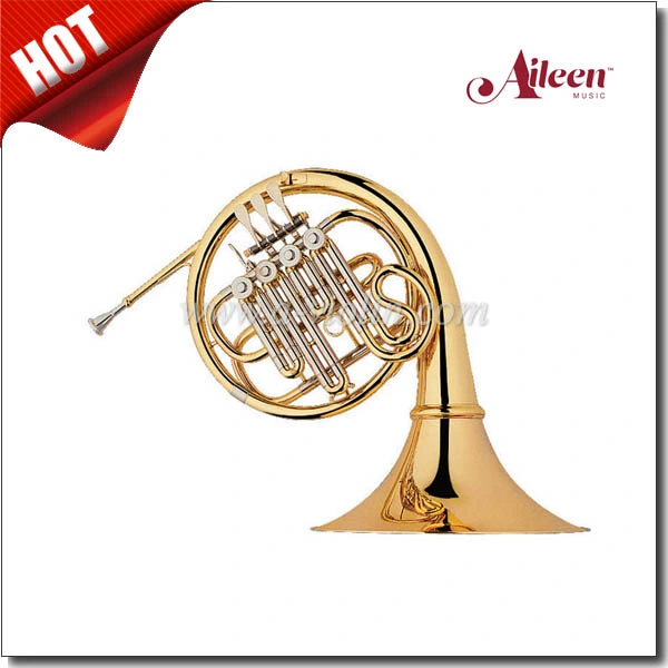 Gold Lacquered Bb 4 Keys Single French Horn (FH7041G)