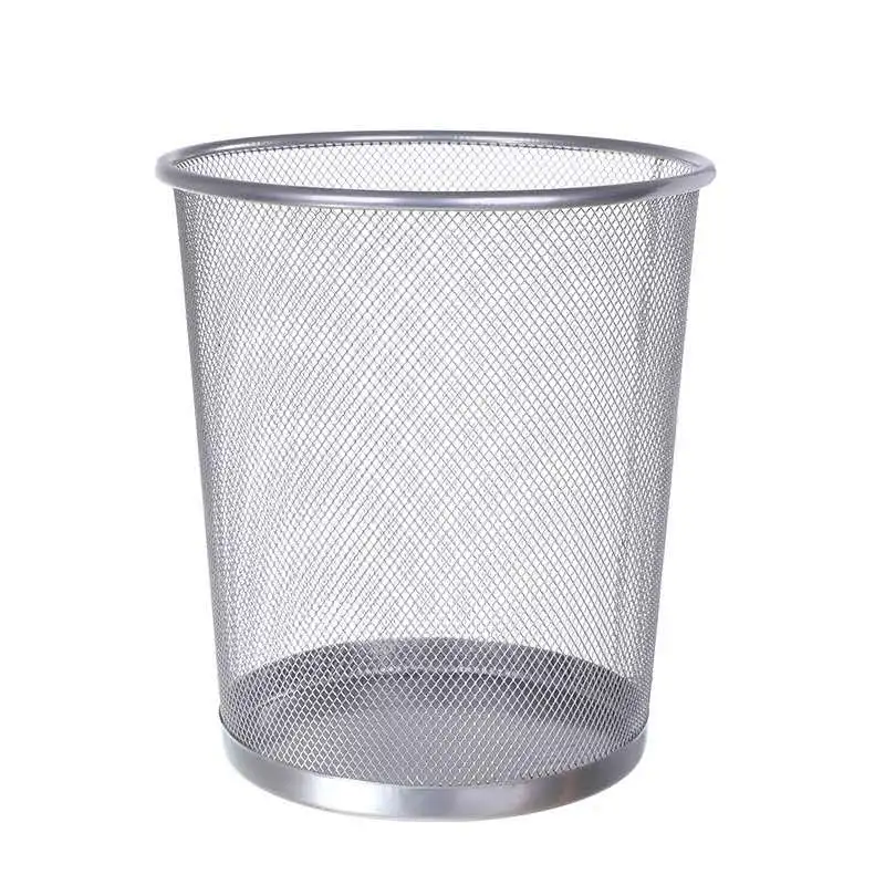 Iron Mesh Medium Furniture Kitchen Trash Can Office Wastebin