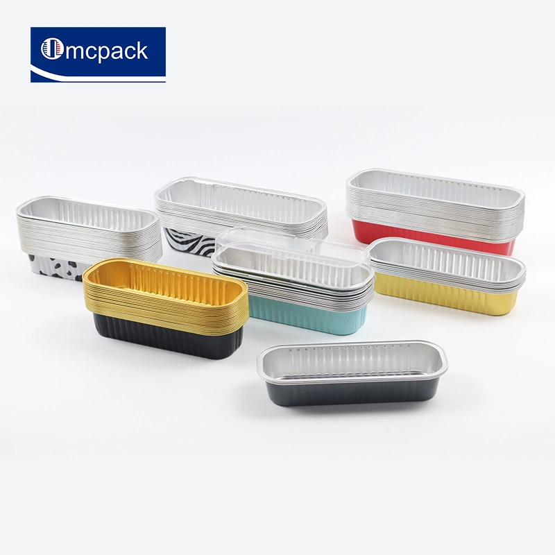 Rectángulo 6.8oz cocción sartenes latas de aluminio envases desechables, hornear Ramekins tazas