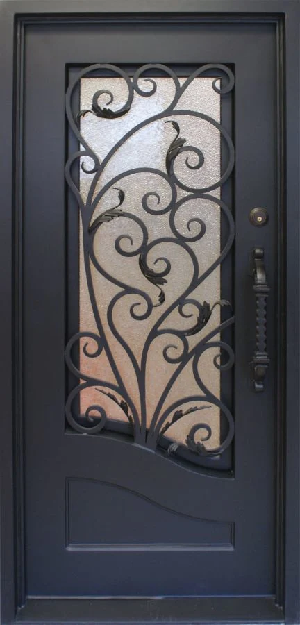 Heißer Verkauf Single 3ft Schmiedeeisen Metall Designs vorne Single Eingangstür mit Seitenfenster Haus außen Sicherheit Stahl Eingangstür Aus Metall