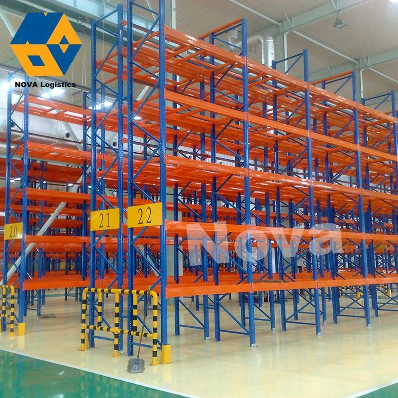 Large Space Blue Orange Beam Warehouse Heavy Duty Storage Radio Shuttle Roller Q355b Steel Pallet Rack System