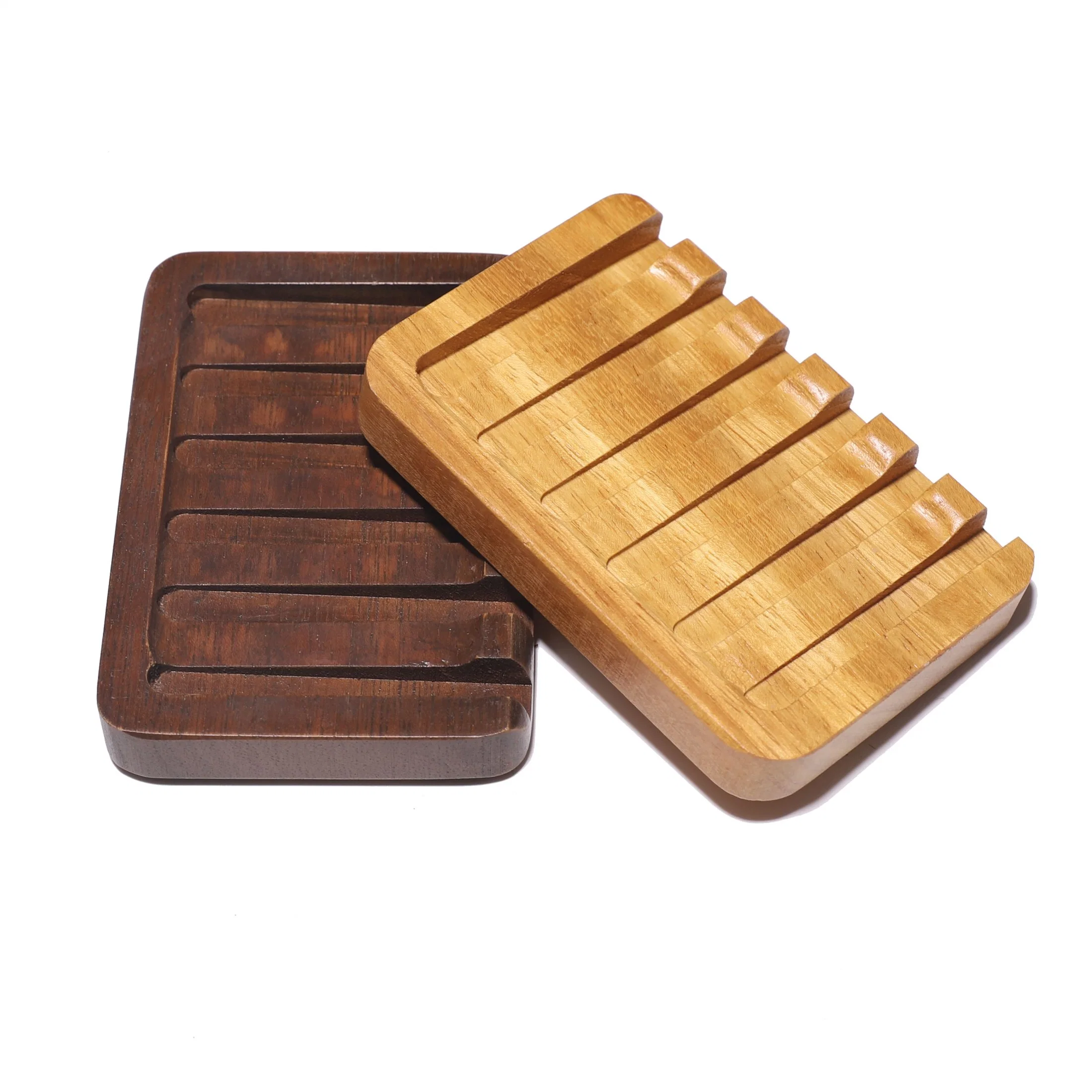 Environmental Protection Bamboo and Wood Soap Tray, Wood Soap Rack, Bathroom Storage Soap Tray Rack