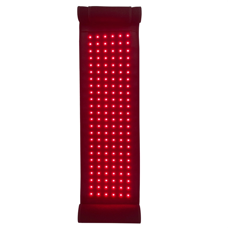 Tapete vermelho de terapia com luz LED vermelho para infravermelhos com luz vermelha Dispositivo de enrolamento usável para dor nas costas