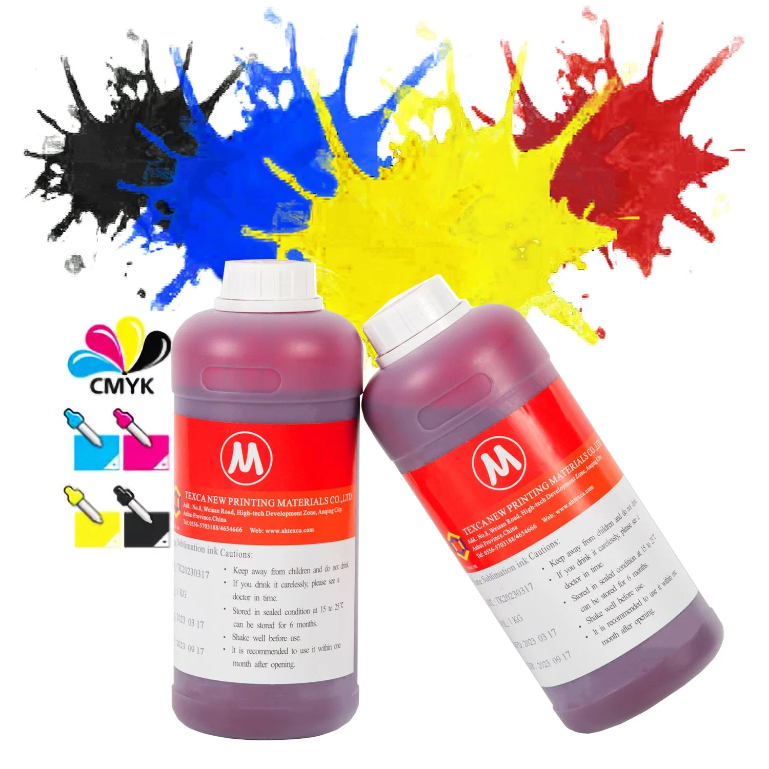 Sublimation Ink for Epson Printer 5kg Black T-Shirt Polyester Textile Black Two Bottles