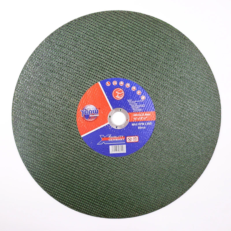 400X3X25.4mm Tamaño grande Verde Negro de óxido de aluminio pulido Rueda de corte de disco abrasivo