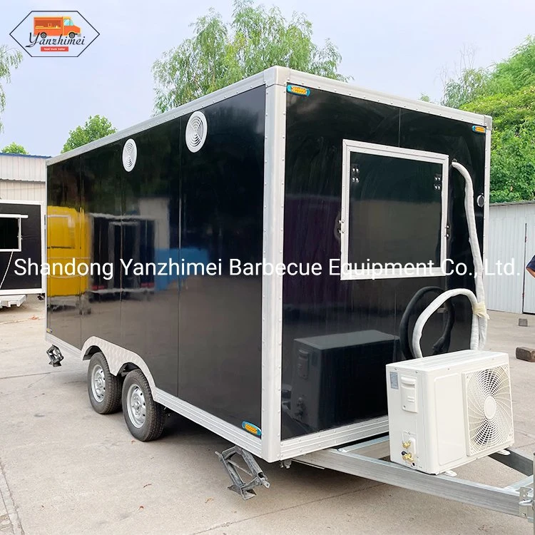 Wooden Custom Fast Food Truck Trailer Mobile Kitchen with Square Shape