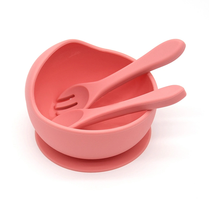 Food Grade Children Feeding Tableware Silicone Food Bowl Spoon