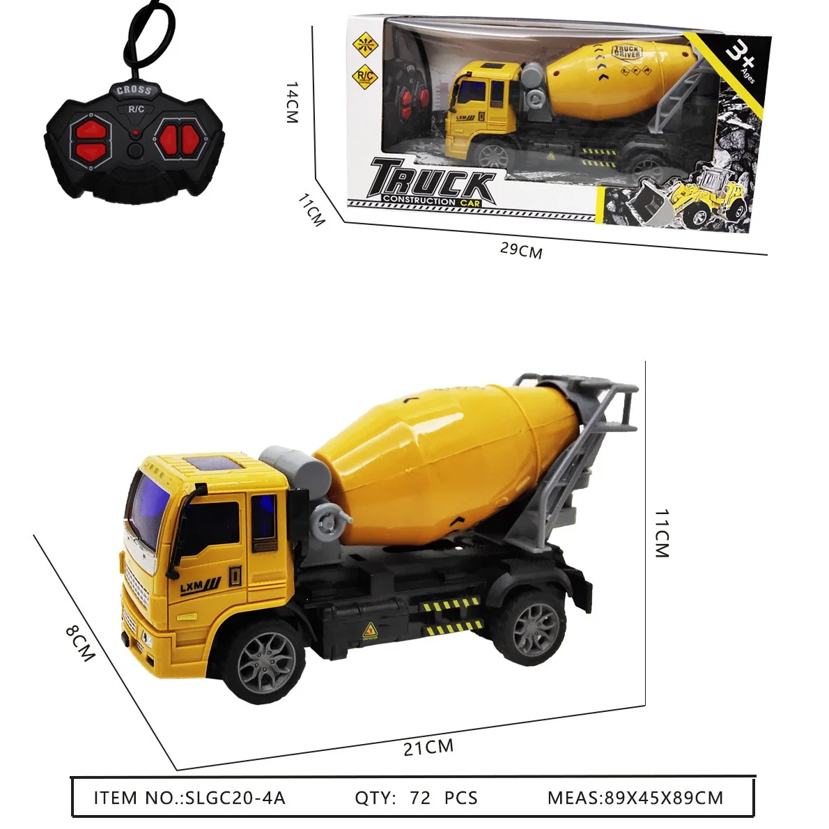 210 Four-Way Remote Control Engineering Crane Mixer Remote Control Car Toy 4channel Engineer Car