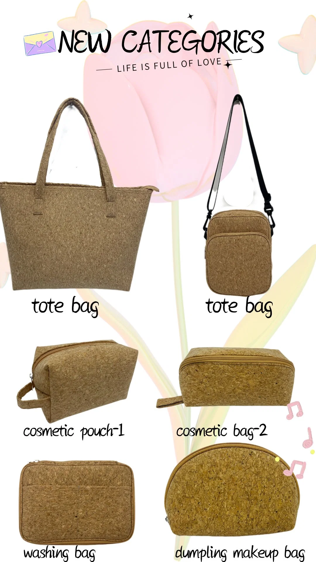 مدرسة إدارة كيس القلم ذات القلم الرصاص Vintage Cork Pag Pouch Zipper من OEM حقيبة تخزين كبيرة ذات سعة عالية لأكياس تخزين Office Organizer