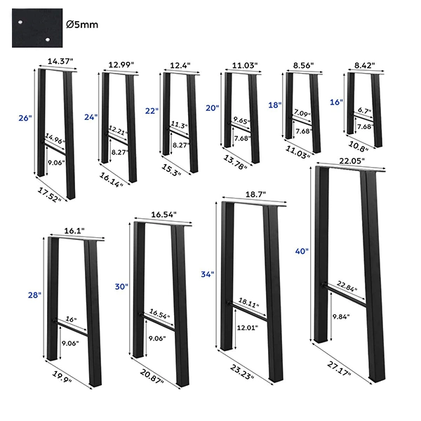 Pieds de bureau modernes Utilisations multiples pour les pieds de banc de table d'extrémité.