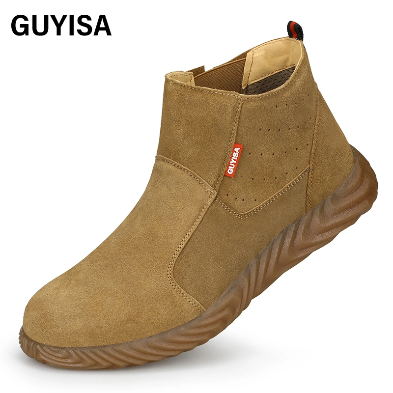Guyisa Outdoor Fashion Safety Shoes Wear-Resistant Outdoor Work High-Quality Anti-Smashing Steel Toe Protection Safety