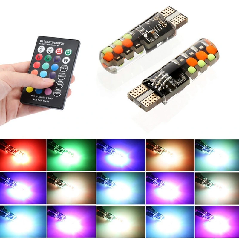 2022 Bonsen COB 12 Chips Silicon Memory Function Reading Light Bulb T10 LED RGB with Remote Controller