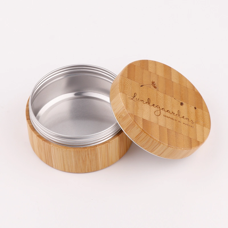 Bamboo Wooden Aluminum Jar Refillable Packaging