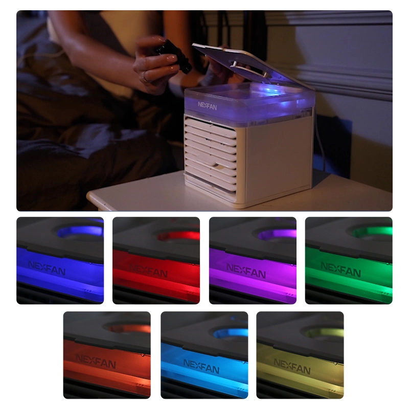 Meilleures ventes de refroidisseur d'air du ventilateur de mini portable USB petit climatiseur avec 7 couleurs des voyants LED