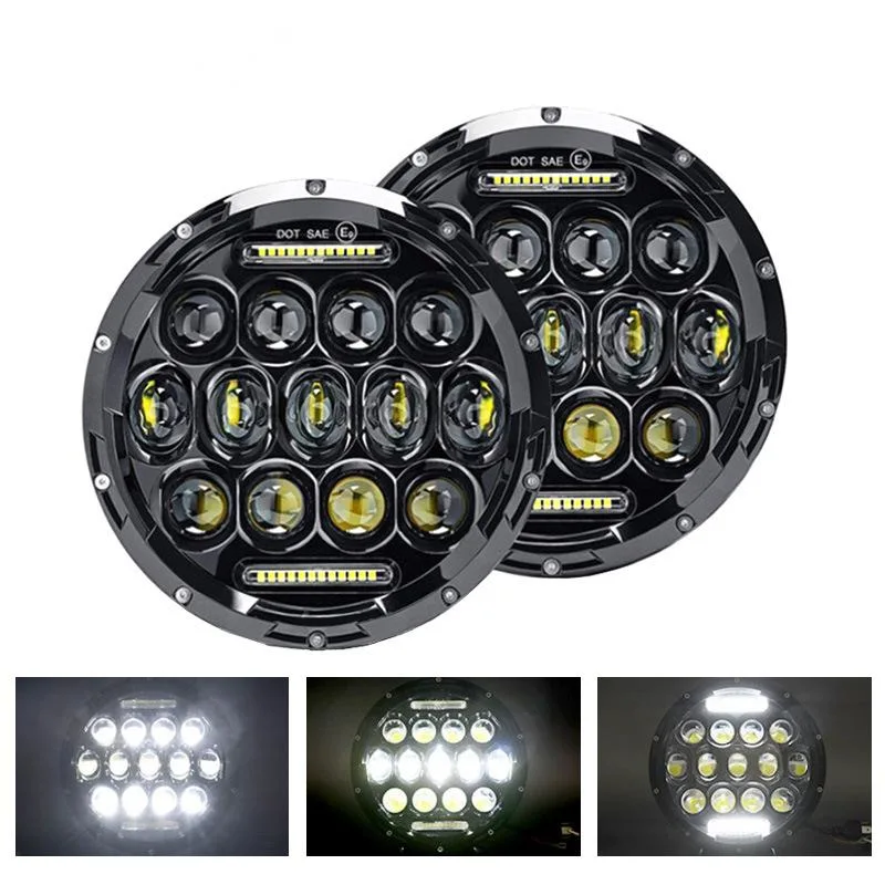 Hot Sale 75W 7inch LED Headlight 8000lm 6000K IP68 Waterproof LED Work Lamp 7inches Work Light Lamp Bar for Jeep Wrangler