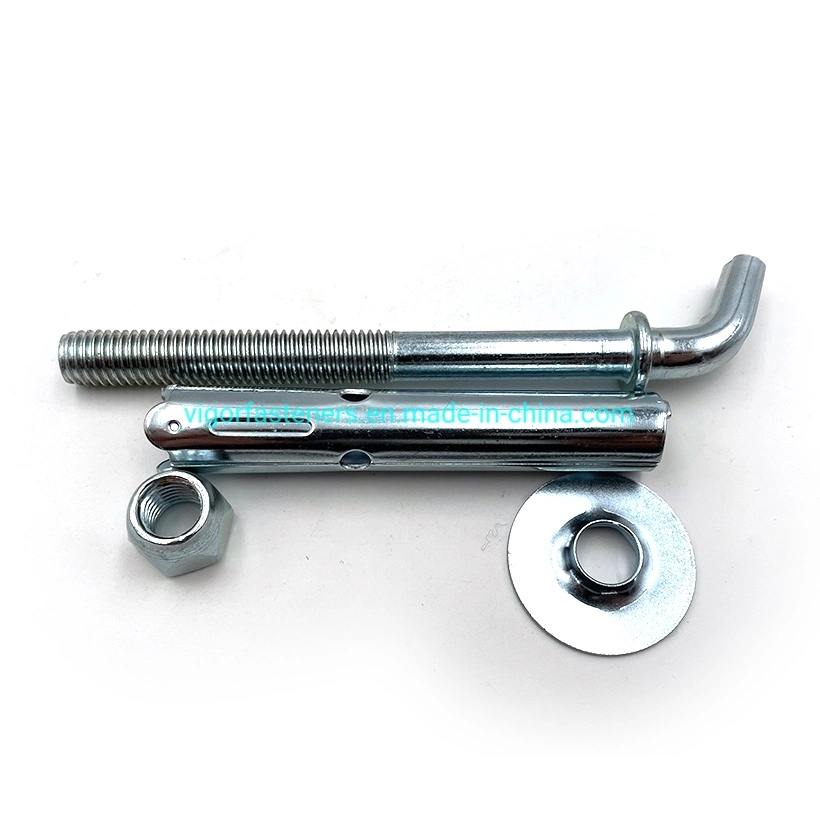 L Type Sleeve Anchor Bolt M10X100 Fastener Hardware Zinc Plated Metal Steel for Electric Water Heater Expansion Anchor