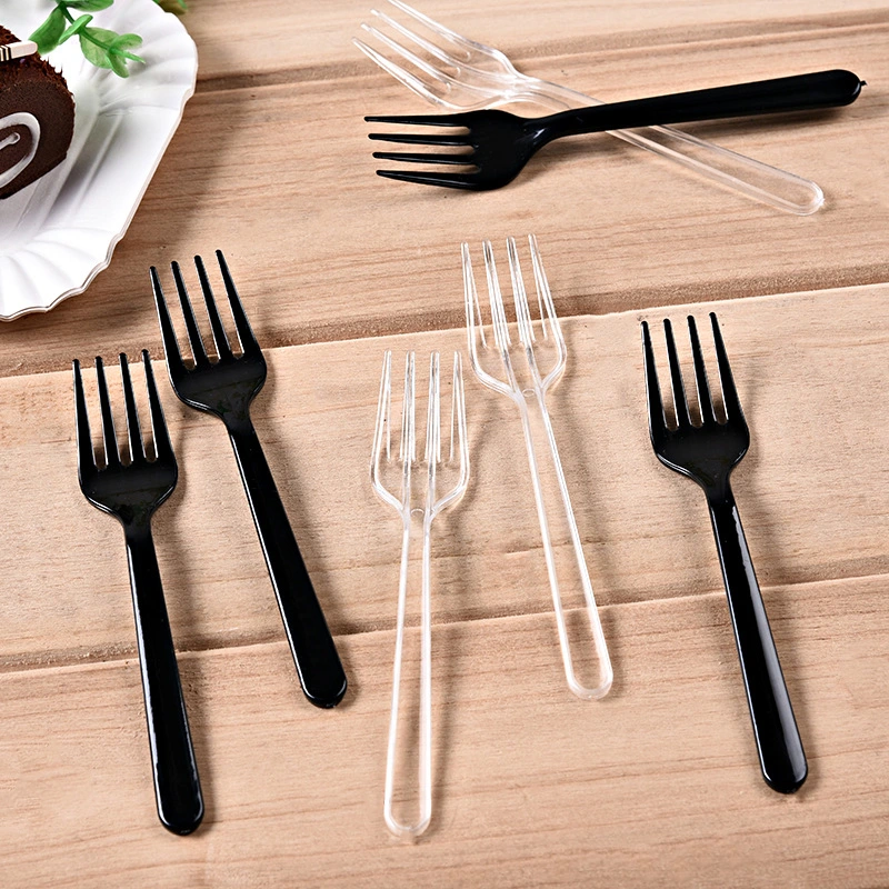 Disposable Plastic Tableware Plastic Cake Fork Fruit Fork Thickened (130mm)