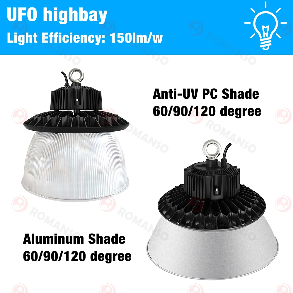 Lampe de la poignée de commande industriels IP65 60W 80W 100W 150W UFO Haut de la Baie d'éclairage de l'entrepôt Highbay de lumière LED Lampe à LED 200W 300W 400W 500W