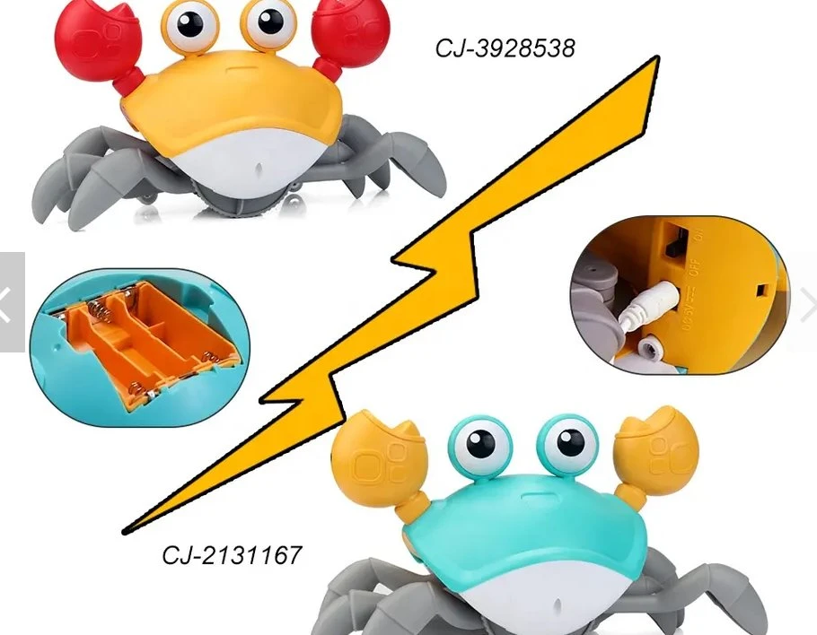 Hot Selling Interactive Baby Catch Runaway Infant Crawling Automatically Avoid Cute Electric Walking Induction Crab Toy