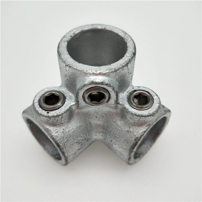 Galvanized Iron 128 3 Way 90 Elbow Key Clamp Fitting Fit for Od 48.3mm Pipe