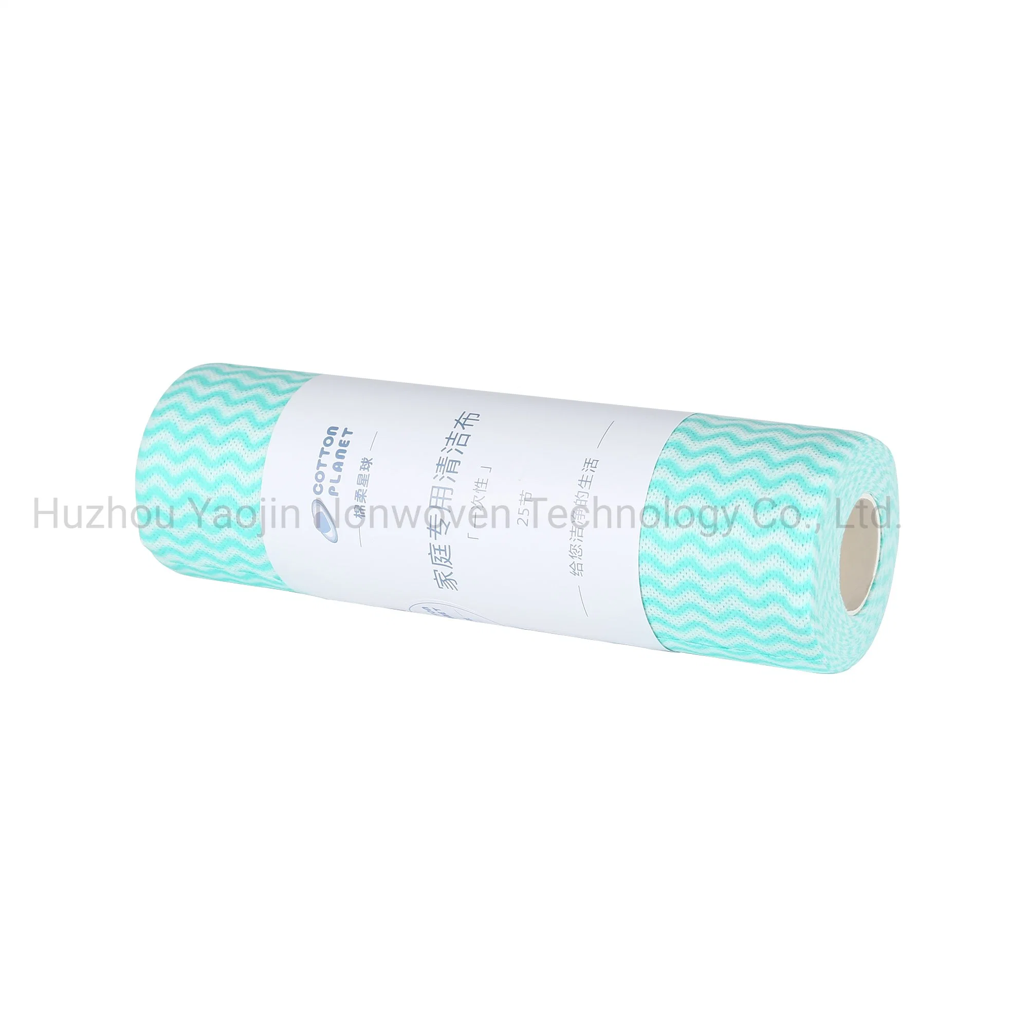 China Household Cleaning Non-Woven Spunlace Viscose Polyester Disposable Wiping Rolls Supplier