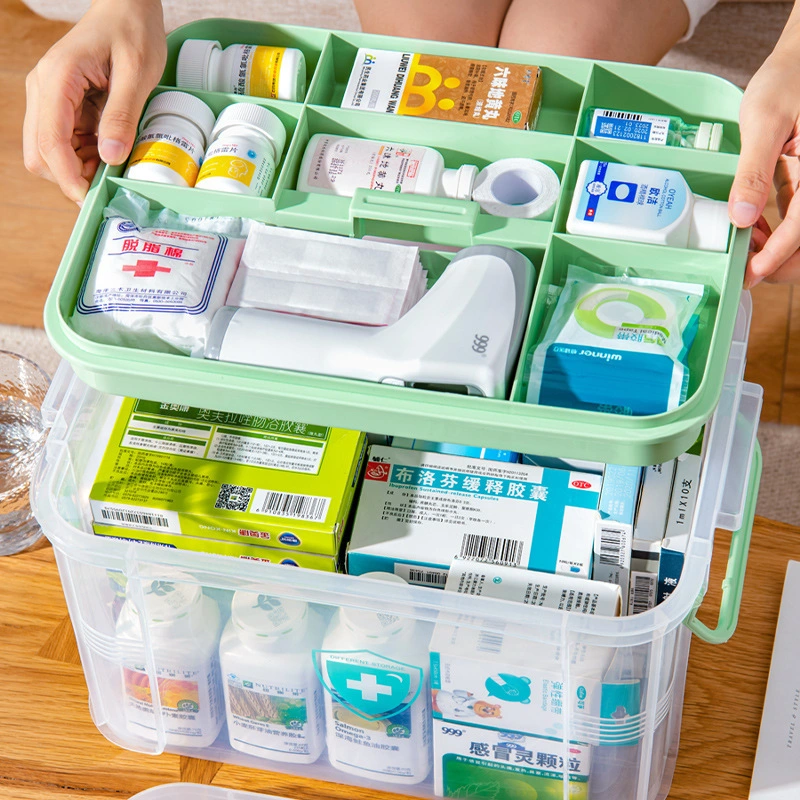 Kunststoff Medical Storage Container Aufbewahrungsbox Home Medizin Pille Organizer Haushalt