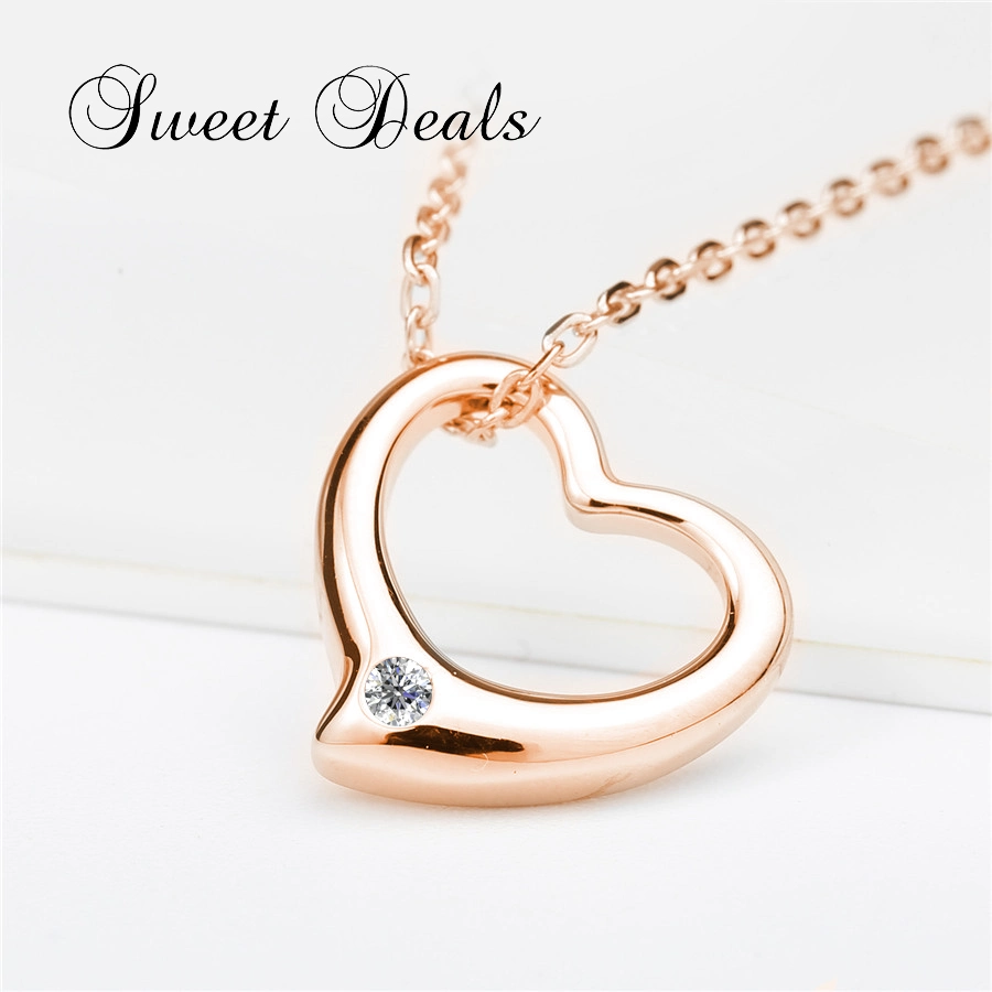 Heart Necklace Simple Pendant Fashion Jewelry S925 Sliver Jewelry