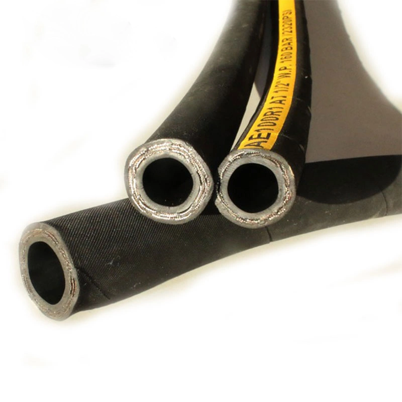 China Manufacturer Custom Steel Wire Braided Reinforced Hydraulic Rubber Pipe Hose Supplier