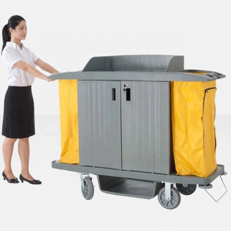 Hand Fatigue Reduce Comfort More Anti-Slipeasy to Clean Beautiful Medical Room Plastic Service Cart Property Cleaning Vehicle