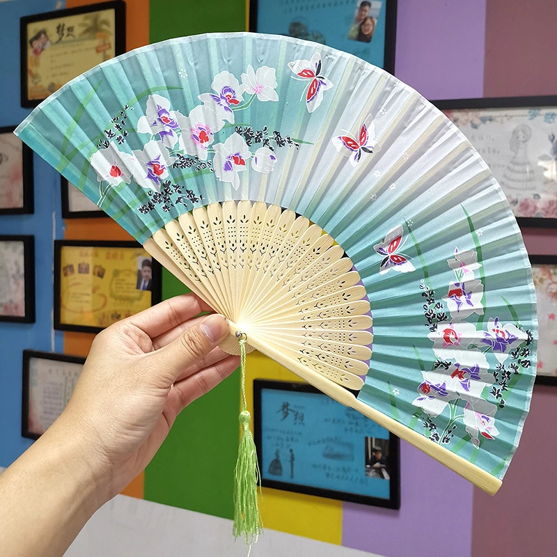 Custom Logo Chinesischen Bambus Faltbare Dekorative Hand Fans