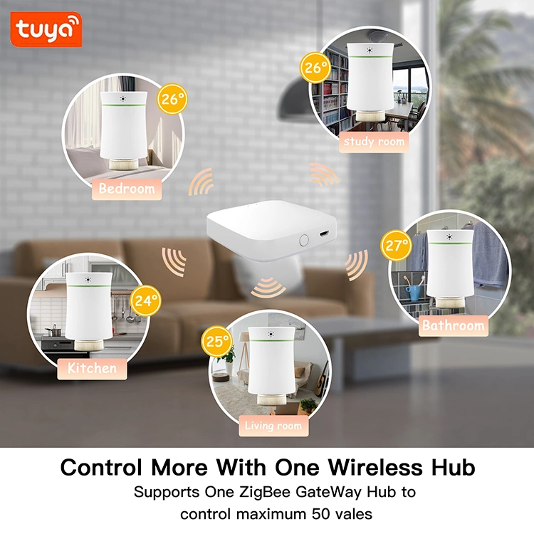 Programmable Google Tuya Zigbee WiFi Wireless Heating Thermostat Trv Home Thermostatic Radiator Valve