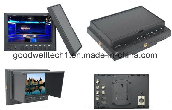 7" High Resolution on Camera Field Monitor 1024x600, Plastic Sunshade Cover + Peaking Filter